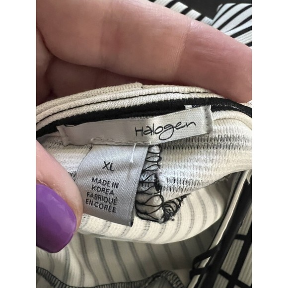 Halogen Black and White Striped Blouse EUC - Picture 12 of 15